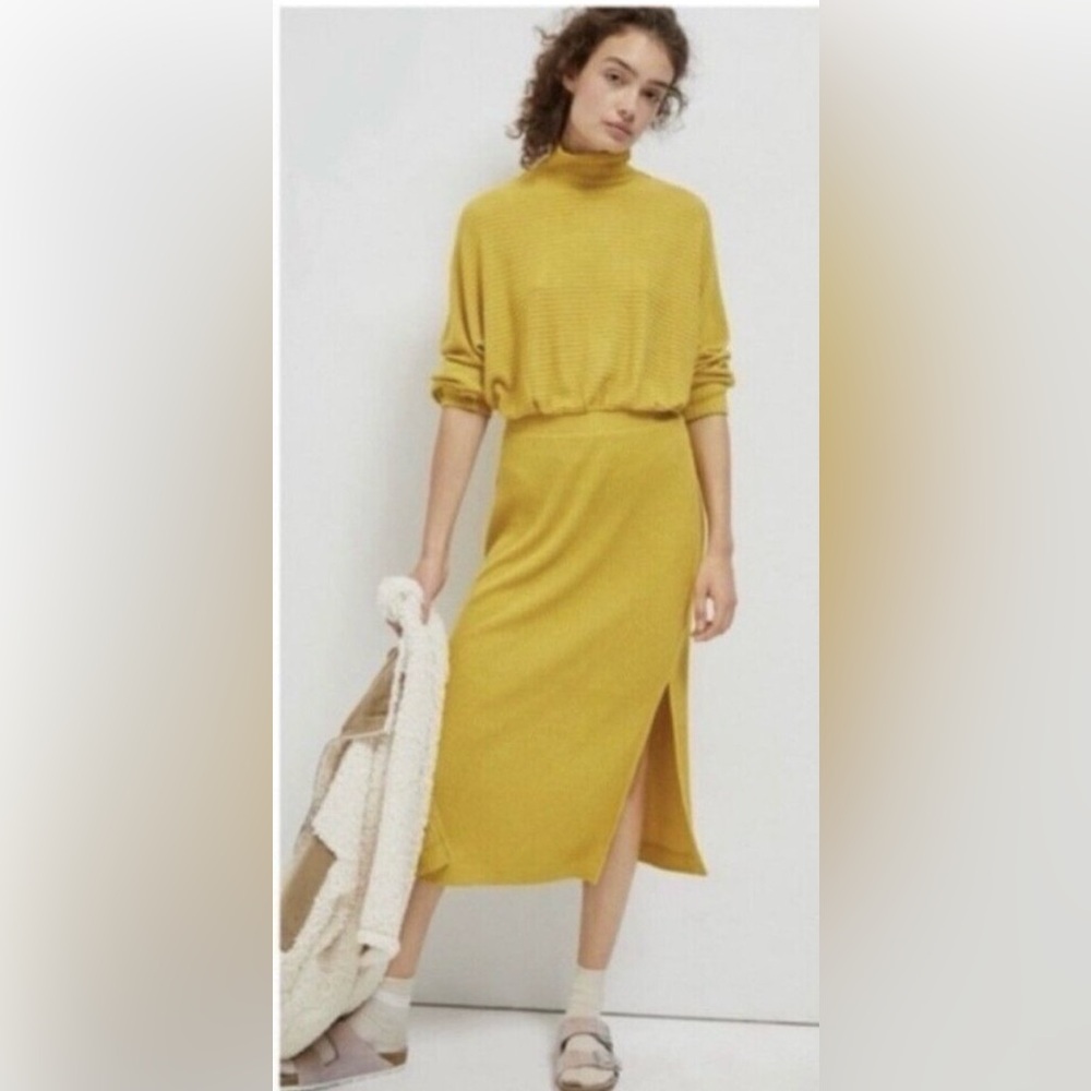 Anthropologie Saturday Sunday Mariah Ribbed Knit Long Sleeve Dress Size Small